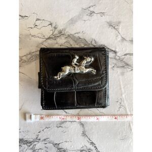 Glen Miller for Ann Turk Croc-Embossed Leather Wallet w/ Silver Horse Emblem